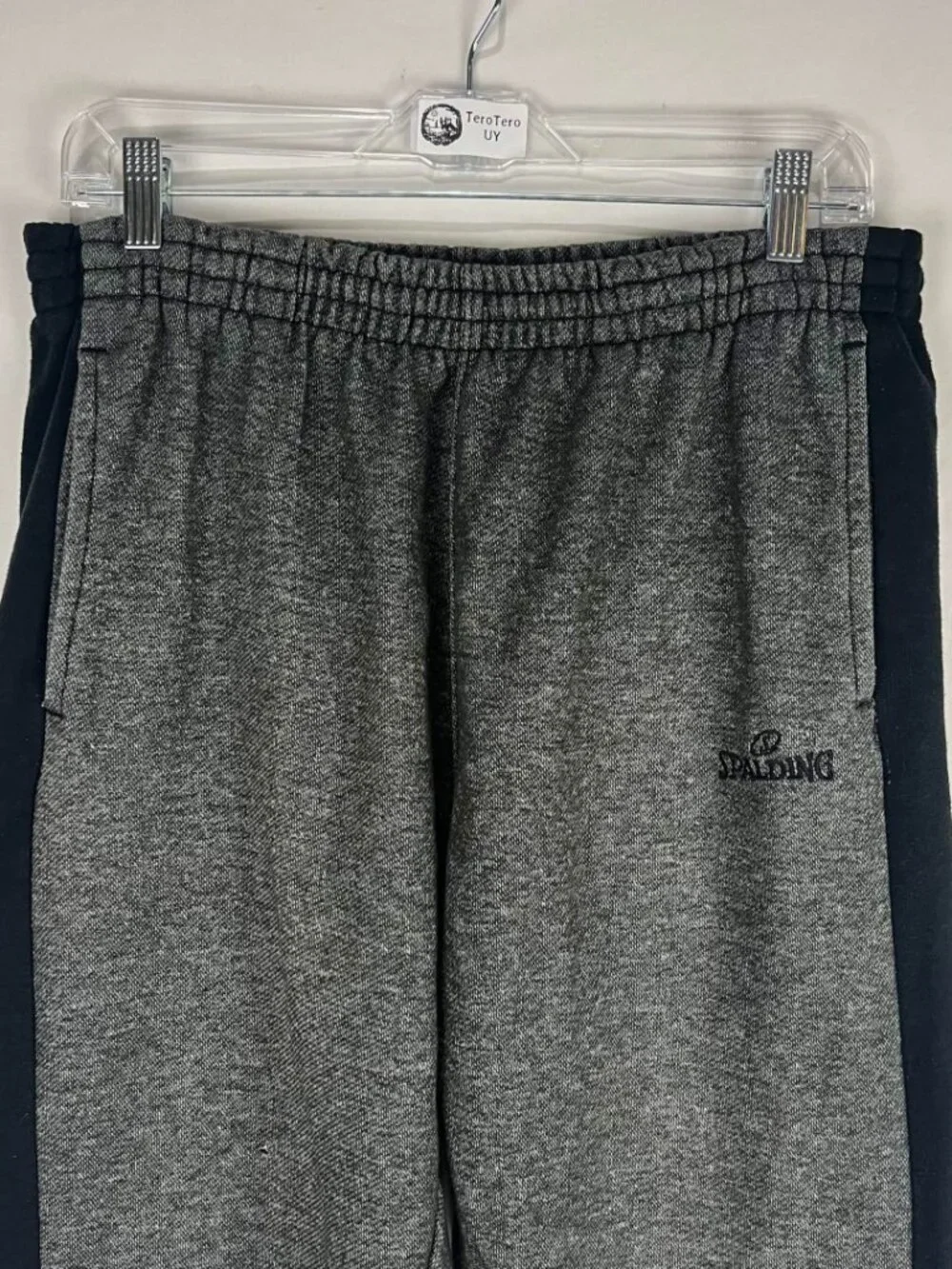 GUC Spalding Sweatpants Mens Gray Fleece Drawstring Joggers Size L